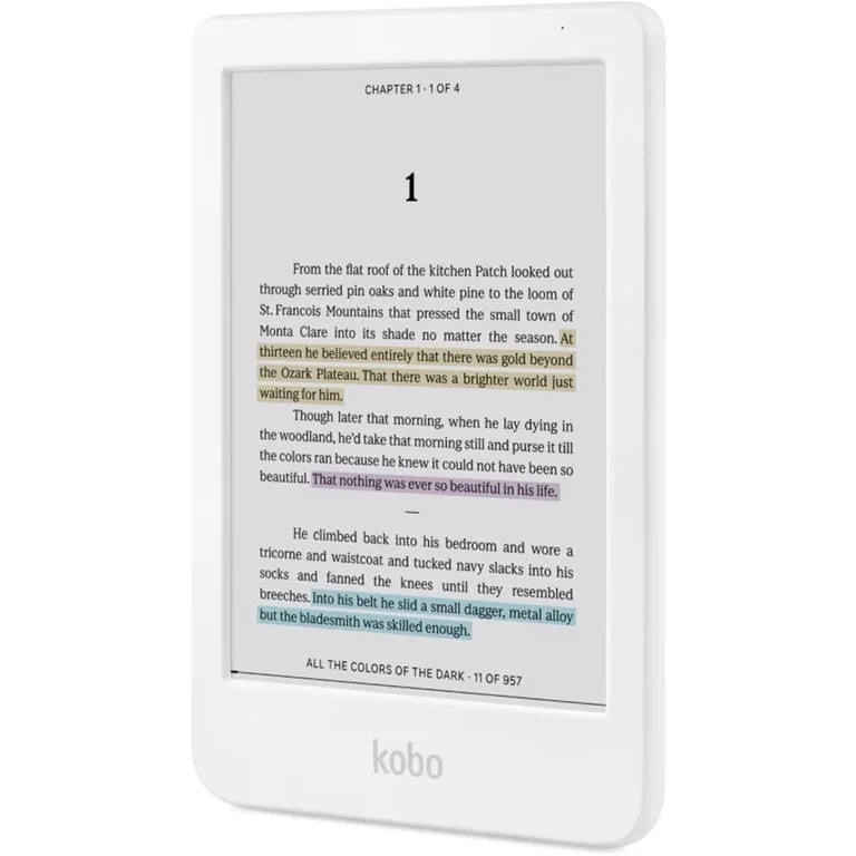 Електронен четец Kobo Clara Colour 6" E Ink Kaleido, 1448 x 1072, 16GB, бял