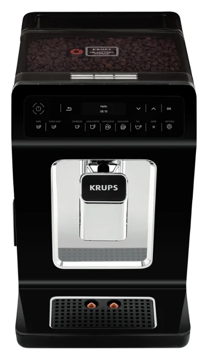 Krups EA890810, Evidence Fully Auto Espresso Machine, 1450W, Led display, 2.3l water tank, black/chrome