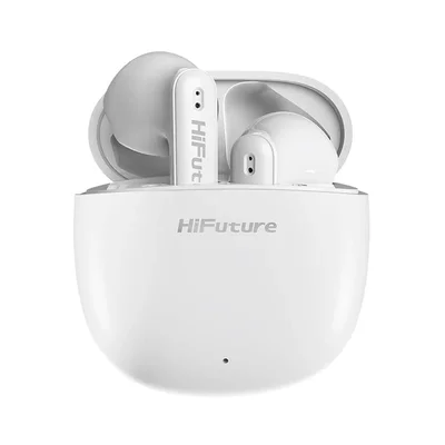 HiFuture ColorBuds2 White, Fashion TWS Earbuds, *5+15hours Play time,  Bluetooth 5.3, 10MM Driver, Soft Bass, Comfort Fit, Colorful option