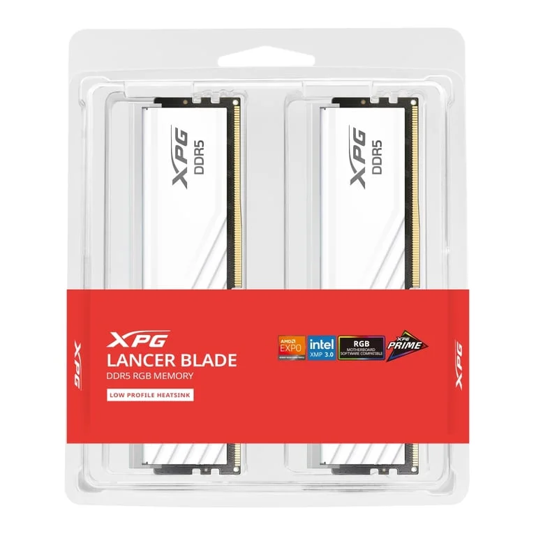 RAM памет ADATA LANCER BLADE RGB 32GB (2x16GB) DDR5 6000MHz CL30 Бяла