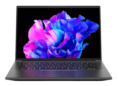 Acer Swift X 14, SFX14-71G-75L8, Intel Core i7-13700H(3.70GHz up to 5.00GHz, 24MB),14.5" 2.8K OLED (2880x1800) 120Hz, 16GB DDR5, 1024 GB NVMe SSD,RTX 4050 6GB GDDR6,  FHD Cam,WiFi 6E, BT 5.1, Micro SD card,Backlit Kbd, Win 11 Home , Steel Gray