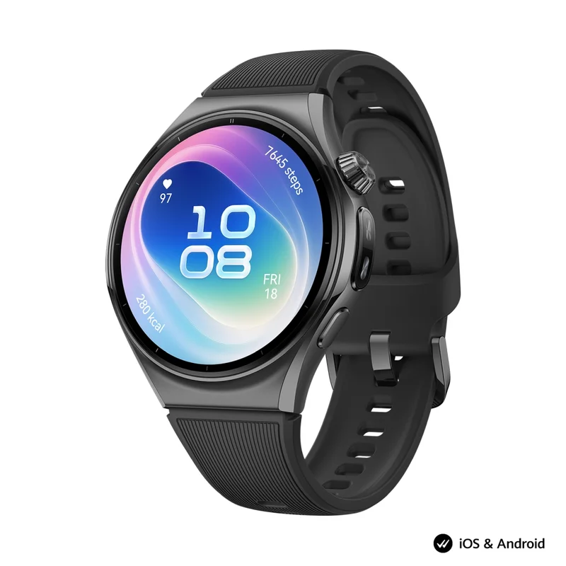 Huawei Watch 6, Niz-L19F, Black, 46.4 mm, 1.5-inch LTPO OLED color screen, 2.4GHz, BT5.0 and BR+BLE, 64GB; RAM 2GB, 4G LTE FDD, NFC, IP68, IP69, 5ATM, 40-meter diving grade waterproof,  4.5  days, 867 mAh + Huawei FreeBuds 7i Conch-T010 White