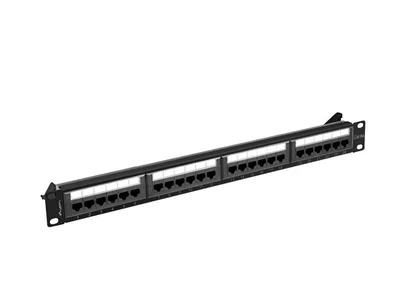 Пач панел Lanberg 24 порта 1U 19" Cat. 6a UTP черен