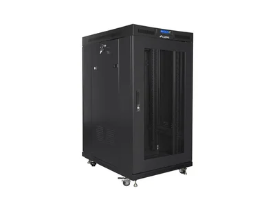 Lanberg rack cabinet 19" free-standing 22U/800x1000 (flat pack) with mesh door lcd black v2