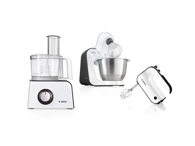 Bosch MFQ4020, Hand mixer, Styline, 450 W, with innovative FineCreamer stirrers, blender attachment, 5 speed settings, additional pulse/turbo setting, White -black