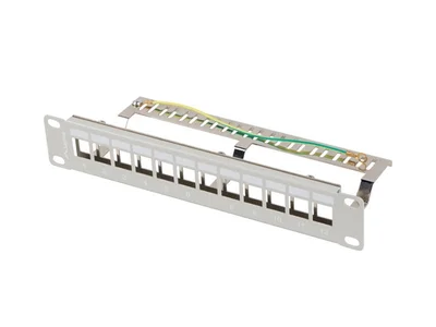 Пач панел Lanberg 12 порта 1U 10" FTP за keystone модули сив v2