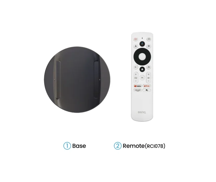 BenQ GV50 Laser Portable Projector, 1080p (1920x1080), 100K:1, 500 ANSI Lumens, 1.2X, Auto Keystone, HDMI (ARC 5.1 channel), USB-C (w/DP PD), USB, BT 5.0,  2x4W Speakers + 10W Woofer, Google TV, SmartRemote App, WiFi, 2.1kg, White
