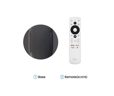 BenQ GV50 Laser Portable Projector, 1080p (1920x1080), 100K:1, 500 ANSI Lumens, 1.2X, Auto Keystone, HDMI (ARC 5.1 channel), USB-C (w/DP PD), USB, BT 5.0,  2x4W Speakers + 10W Woofer, Google TV, SmartRemote App, WiFi, 2.1kg, White