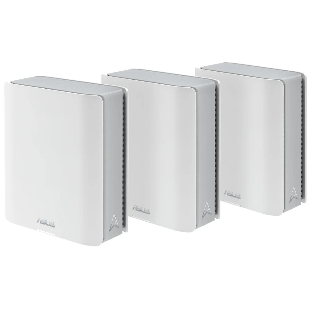 Asus Mesh WiFi system, ZenWiFi BT10 3PK, BE18000, Tri-Band, up to 810m2, Quad-Core 2.0GHz CPU, 256MB/2GB Flash/RAM, 10G dual-port, Smart Home Master SSIDs, AiProtection Pro, Adaptive QoS, VPN server/client, IPTV, OFDMA, Beamforming, AiMesh, White