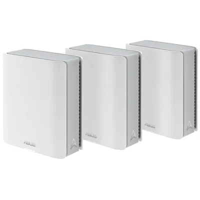 Asus Mesh WiFi system, ZenWiFi BT10 3PK, BE18000, Tri-Band, up to 810m2, Quad-Core 2.0GHz CPU, 256MB/2GB Flash/RAM, 10G dual-port, Smart Home Master SSIDs, AiProtection Pro, Adaptive QoS, VPN server/client, IPTV, OFDMA, Beamforming, AiMesh, White