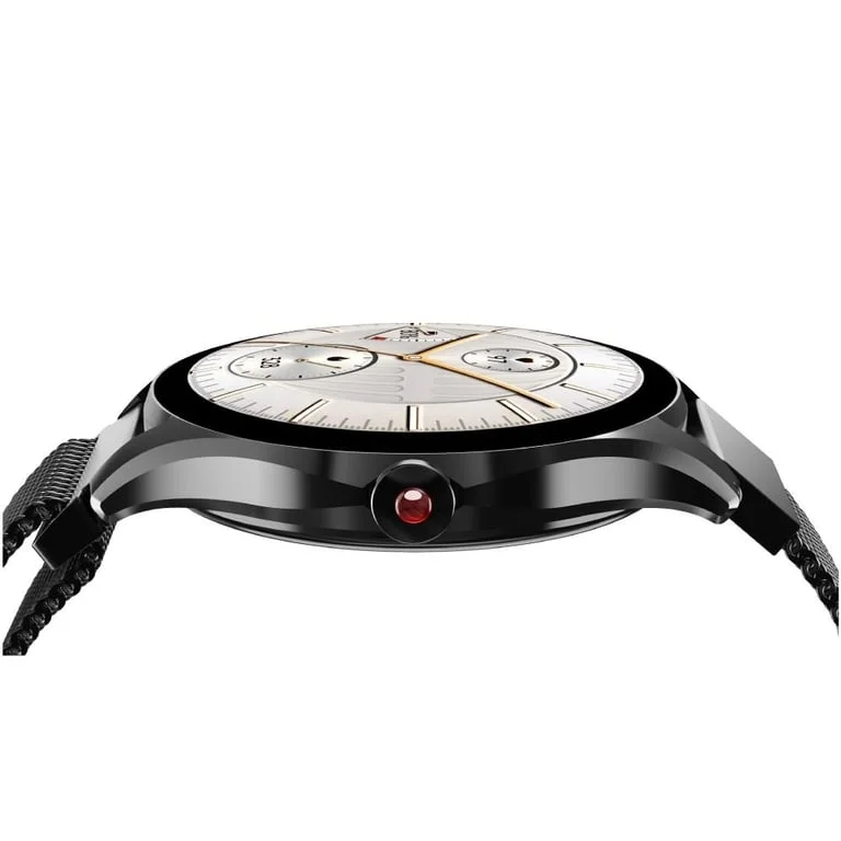 HiFuture Aura2 Black, 1.32" AMOLED, Powered by Dual Core, Metallic Frame, Bluetooth Call, 3D User Interface, 1ATM Waterproof, 24/7 True Heart Rate & Blood Oxygen Sensor, 100+ Sports Mode, Up to 7 days daily use, Extra Silicone Strap inbox