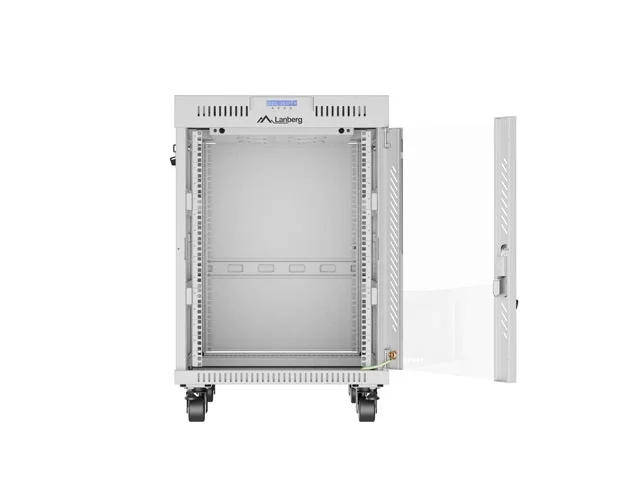Lanberg rack cabinet 19" free-standing 15U/600x800 (flat pack) with glass door lcd grey v2
