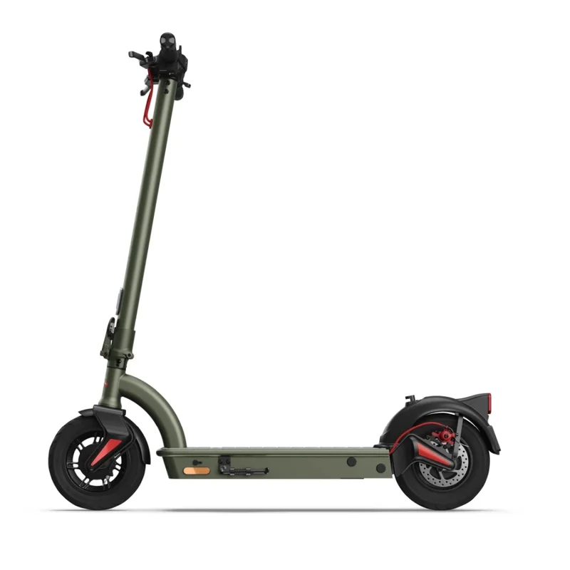 Sharp Electric Scooter, Range per charge: 35 km, 350W Motor, LED Display, e-ABS, USB Charging Port, Bluetooth, IPX4 certification, 10" Pneumatic tyre, Triple brake system, Rear Suspension, Max load: 120 kg, Olive Gray