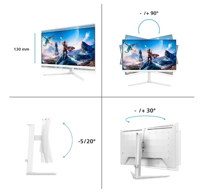 Philips 27M2N5901A, 27" Fast IPS WLED, 3840x2160@160Hz, 1ms GtG, 0.5ms MPRT, 450cd m/2, 1000:1, Mega Infinity DCR, Adaptive Sync, FlickerFree, LowBlue Mode, 5Wx2, Tilt, Height Adjust, Pivot, Swivel, 2xHDMI, DP, USB hub