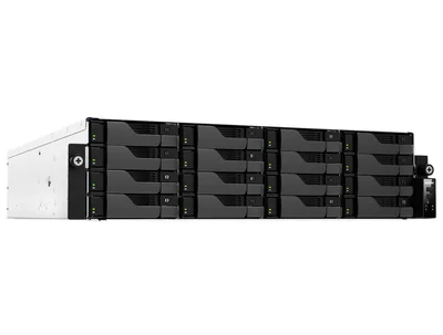 Asustor AS7216RDX, 3U 16-bay NAS, AMD Ryze 7 Pro 7745 Octa-Core 3.8GHz (up to 5.3GHz), 16GB ECC DDR5-4800 UDIMM (Max. 192GB), 12x SATA3 6Gb/s; 3.5"/2.5" HDD/SSD,1x M.2 NVMe slot (PCIe Gen5 x4), 2x GLAN 2x 10GLAN (10G/1G), Redundant 550W, Rail Kit, Black