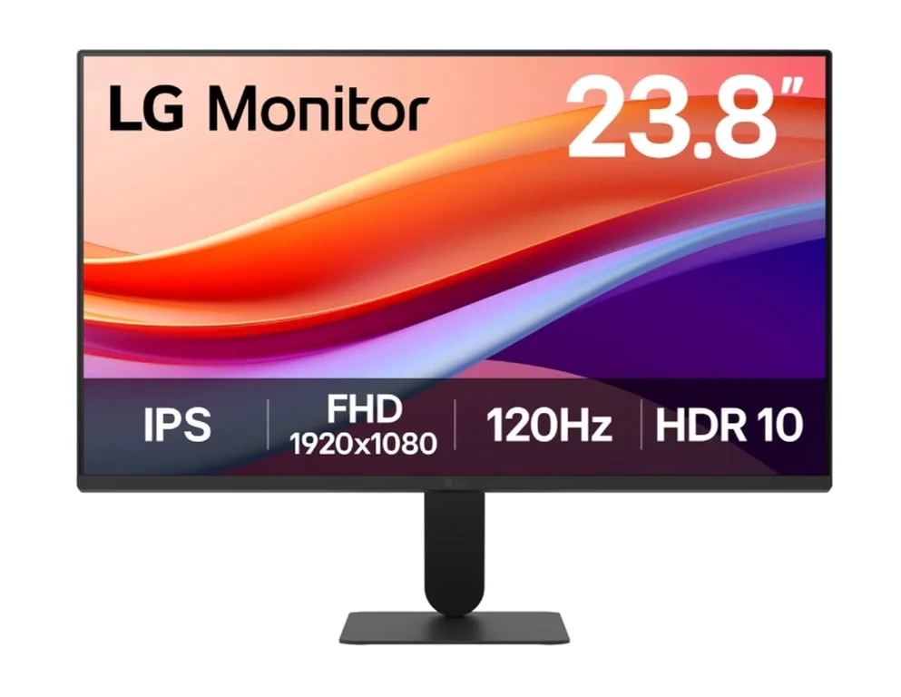 Монитор LG 24U41YA-B 23.8" IPS, Full HD 1920x1080, 120Hz, 1ms MBR, HDR 10, sRGB 99%, FreeSync, Черен
