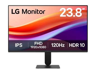 Монитор LG 24U41YA-B 23.8" IPS, Full HD 1920x1080, 120Hz, 1ms MBR, HDR 10, sRGB 99%, FreeSync, Черен