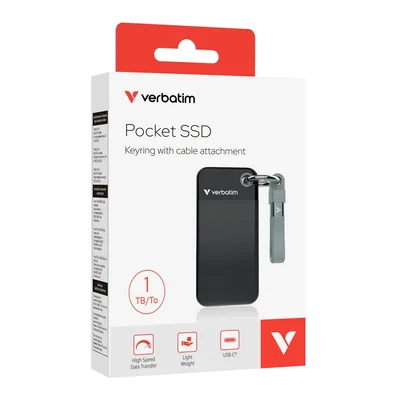 Verbatim Pocket SSD USB 3.2 Gen 2 1TB Black/Grey
