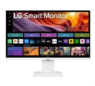 Монитор LG 32U850SA-W 31.5" 4K UHD IPS, HDR10, Smart webOS, 5ms, 400cd/m², DCI-P3 95%, ThinQ, AirPlay 2, Bluetooth, вграден високоговорител, регулируема височина, бял