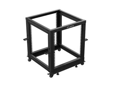 Lanberg open rack 19" 12U 600x600-1100 adjustable, black