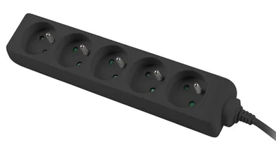Lanberg power strip 1.5m, 5 sockets, french quality-grade copper cable, black