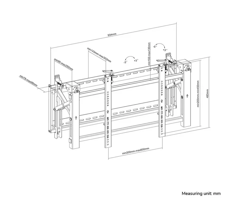 Стойка за видеостена Neomounts 32"-75" pop-out, до 70 кг