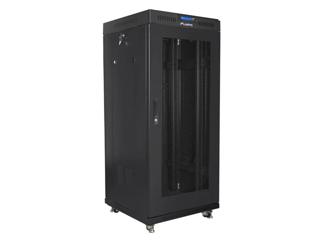 Lanberg rack cabinet 19" free-standing 27U/600x600 (flat pack) with mesh door lcd black v2