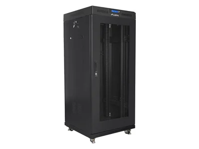 Lanberg rack cabinet 19" free-standing 27U/600x600 (flat pack) with mesh door lcd black v2
