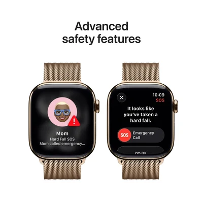 Apple Watch S11 Cellular 42mm Gold Titanium Case with Gold Milanese Loop