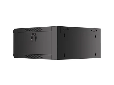 Lanberg rack cabinet 19" wall-mounted 4U 600 fast assembly (flat pack) black