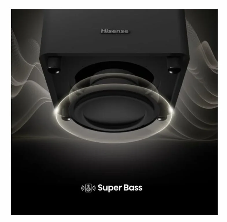 Hisense HT Saturn, 4.1.2Ch Sound Bar with Wireless Subwoofer, 720W, Dolby Atmos, Tuned by Devialet , DTS:X,Quad Satellite Speakers , Black