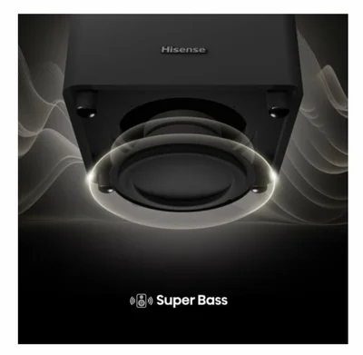 Hisense HT Saturn, 4.1.2Ch Sound Bar with Wireless Subwoofer, 720W, Dolby Atmos, Tuned by Devialet , DTS:X,Quad Satellite Speakers , Black