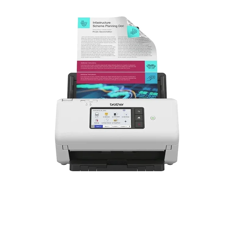 Скенер Brother ADS-4700W, документен, Dual CIS, Duplex, A4, 600x600dpi, 40ppm, ADF, Wi-Fi, LAN, USB 3.0