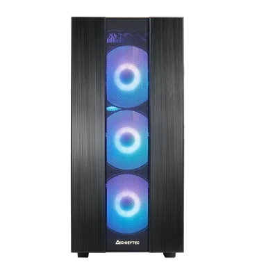 Кутия за компютър Chieftec Hunter II Middle Tower, прозрачен страничен капак, черен