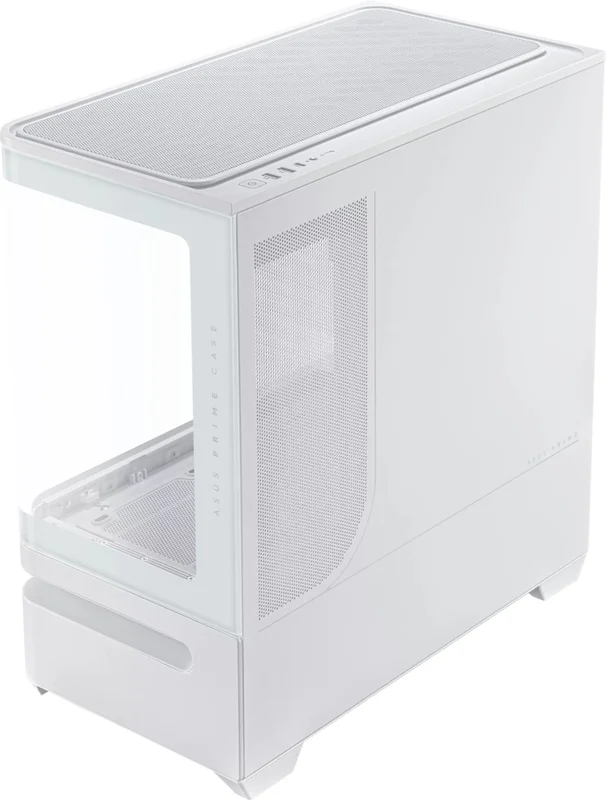 Кутия за компютър ASUS Prime AP202 TG, Micro Tower, Бял