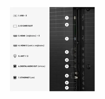 Hisense 75"U7S Pro, 4K Ultra HD 3840x2160, ULED, FALD, Quantum Dot, 165Hz, IPS, HDR 10+, HLG, Dolby Vision IQ, Dolby Atmos, Smart TV, WiFi 5GHz, WiFi Direct, BT, Anyview Cast,light sensor,Solar Powered Remote, 4xHDMI, 2xUSB, LAN, CI+, DVB-T2/C/S2, Black