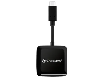 Четец за карти Transcend USB 3.2 Gen 1 Type-C, SD/microSD, Черен