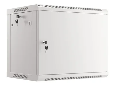 Lanberg rack cabinet 19" wall-mount 9U/600x450 for self-assembly with metal door grey (flat pack)