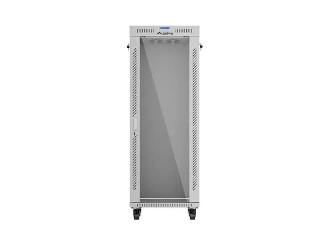 Комуникационен шкаф LANBERG – 32U/600x600, стоящ, 19", стъклена врата, сив