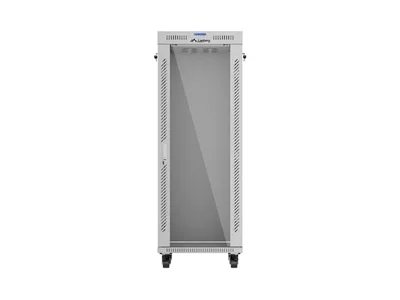 Комуникационен шкаф LANBERG – 32U/600x600, стоящ, 19", стъклена врата, сив
