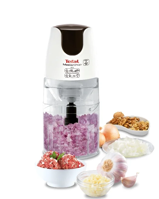 Tefal MB450B38, Masterchop XL, 500 W, Capacity 500 ml, 4 stainless steel blades, 3 in 1: grinding, chopping and mixing, white/dark warm silver