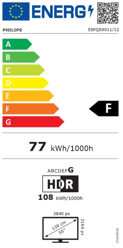 Philips 55PQS9011/12,  55" Ambligth TV, 4K QLED, 144 HZ VRR, P5 perfect, Dolby Vision 2, Dolby Atmos, WiFi 5, BT 5.4, Slim design, 40 W, Swivel Stand,AirPlay 2, Voice control