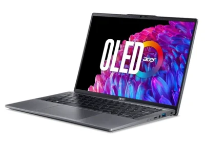 Лаптоп Acer Swift Go SFG14-63-R1DP 14" OLED 2.8K 90Hz, AMD Ryzen 7 8845HS, 16GB RAM, 512GB SSD, AMD Radeon Graphics, Windows 11 Home, Steel Gray