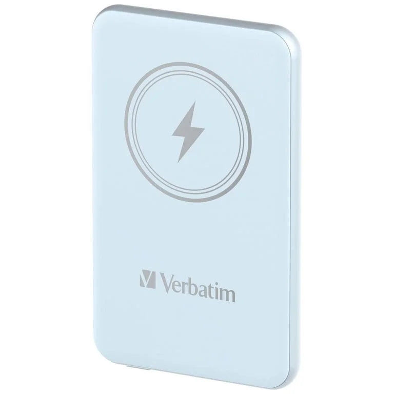Външна батерия Verbatim MCP-5BE 5000 mAh, USB-C PD 20W, Магнитно безжично зареждане 15W, синя