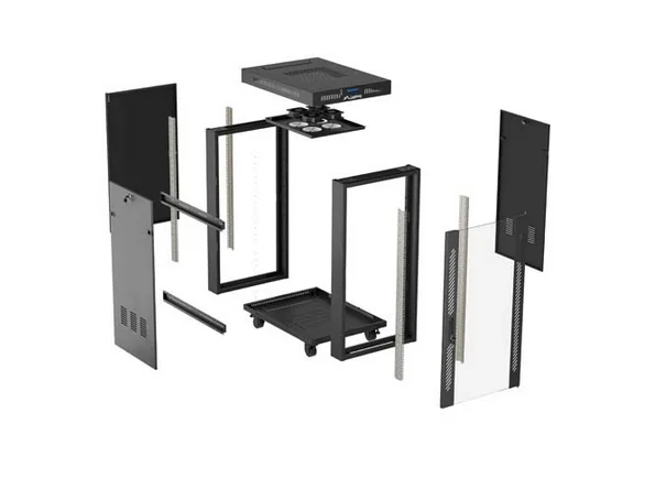 Lanberg Rack Cabinet 19" Free-Standing 24U/600X800 (FlAT Pack) With Glass Door LCD Black V2