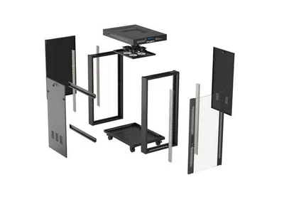 Lanberg Rack Cabinet 19" Free-Standing 24U/600X800 (FlAT Pack) With Glass Door LCD Black V2