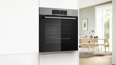 Bosch HRG572ES3 SER4, Combi-steam oven A+, AddSteam, Pyro+Hydro, 8 HM, full touch control, AutoPilot 15, 1 lvl rail, SoftClose&SoftOpen, AirFry tray, inox
