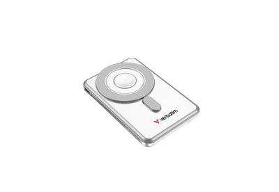 Verbatim Charge 'n' Go 2C Power Bank Magnetic Wireless 5000mAh with 2 USB-C Cables & Stand Silver