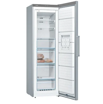 Bosch GSN36VIEP SER 4, FS upright freezer, NoFrost, E, 186/60/65cm, 242 l, 39 dB(C), IceTwister, VarioZone, BigBox, 4 drawers, handle, Stainless steel with fingerprint protection