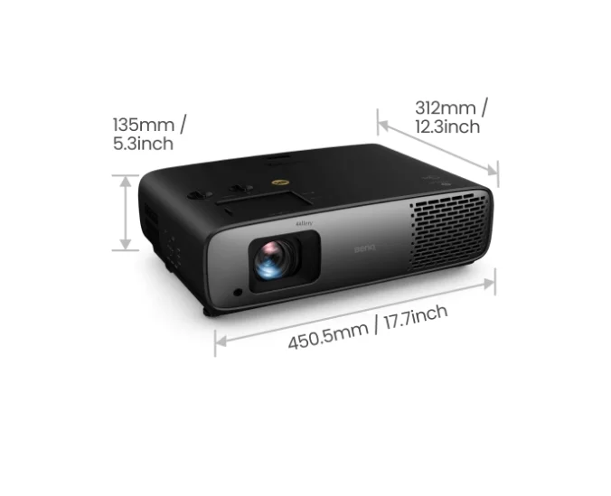 BenQ W4100i Home Cinema Projector, 4K UHD (3840x2160), 3200 ANSI lumens, 1.3x, 1.15~1.50 Throw Ratio, Vertical Keystone, AI Cinema, CinematicColor, Bluetooth 5.0, HDMIx3, USBx2, RS232, 5W Speaker, Dolby Atmos, Android, WiFi, 6.1kg, Black